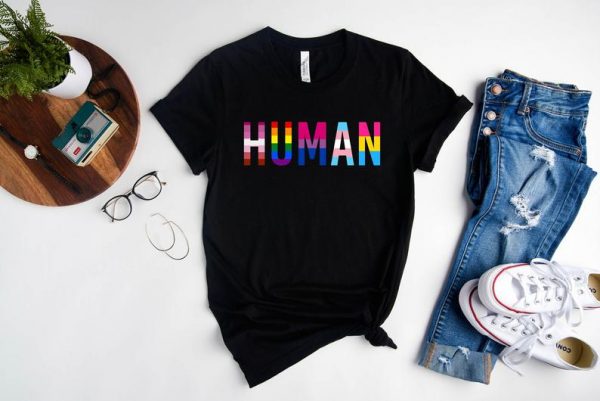 LGBT Flag Shirt, Human Pride Shirt, Gay Pride Flag Shirt, Bisexual Shirt, LGBT Sweatshirt, Lesbian T-Shirts, Rainbow Flag Shirt, Queer Shirt