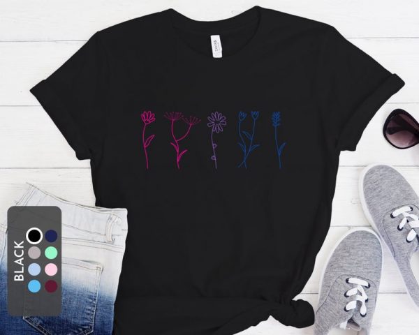 Wildflower Bisexual Shirt, Subtle Bisexual flower, Subtle Bisexual Pride, Bisexual Rights, Bisexual Gift Ideas, Gender Neutral Shirt