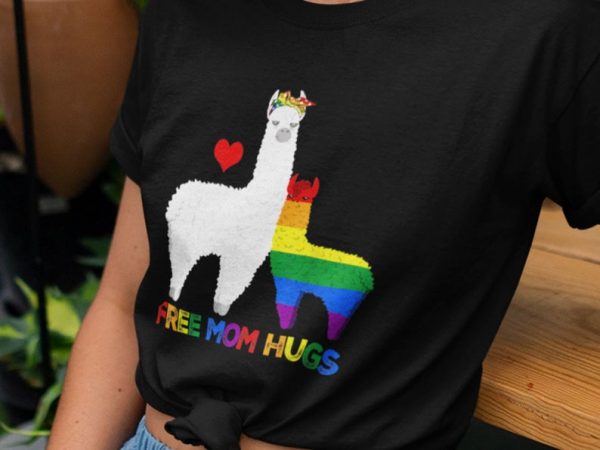 Funny Free Mom Hugs Shirt, Gay Pride Shirt, Gay Shirt, Lgbt Shirt, Pride Month, Lgbt Rainbow, Llama Lover