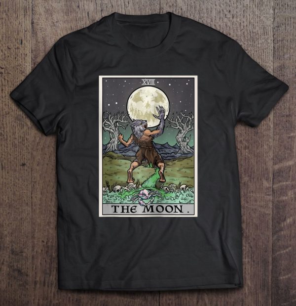 The Moon Tarot Card Gothic Halloween Werewolf Goth Witch Men Zip