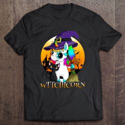 Witchcorn Black Cat Witch Unicorn Halloween