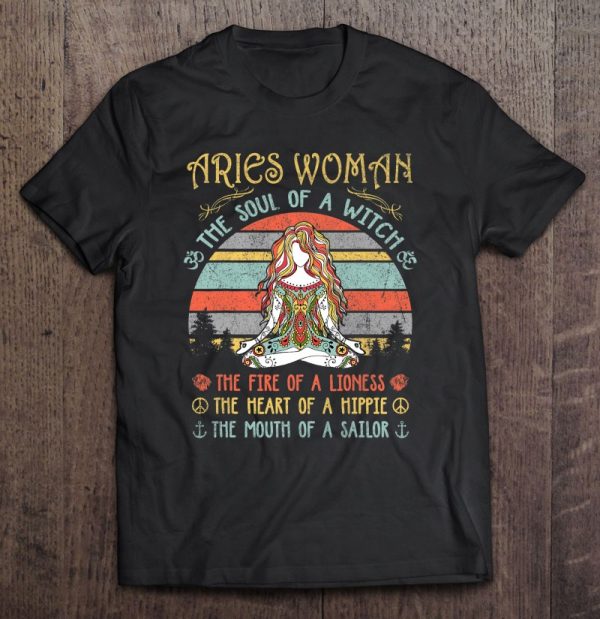 Aries Woman The Soul Of A Witch Vintage Birthday Gift
