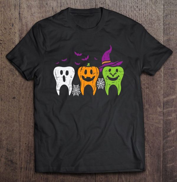 Teeth Ghost Pumpkin Witch Cute Dental Halloween Dentist Gift