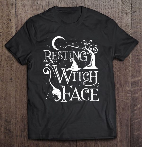 Womens Women Girls Funny Halloween Resting Witch Face