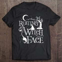 Women Girls Funny Halloween Resting Witch Face