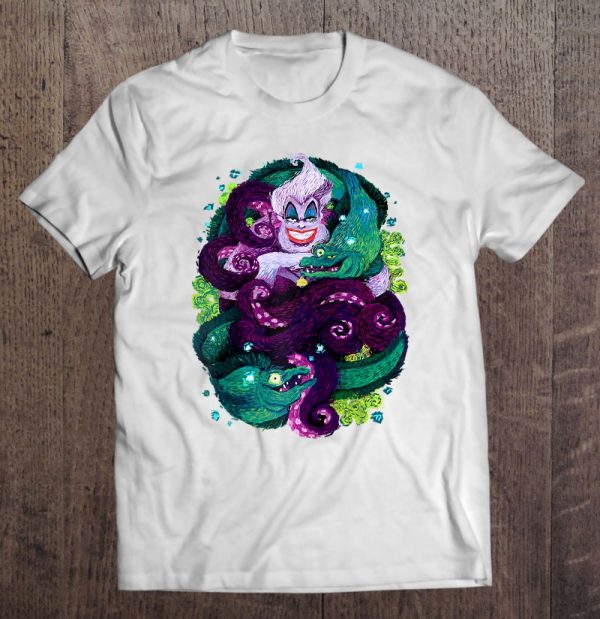 The Little Mermaid Ursula Sea Witch Painting Raglan Baseball Tee