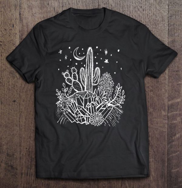 Cactus, Crystals, Succulents Desert Moon Witchy Goth