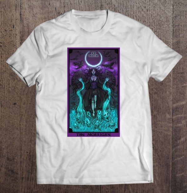 The Morrigan Death Tarot Card Gothic Pagan Witch Triple Moon Pullover