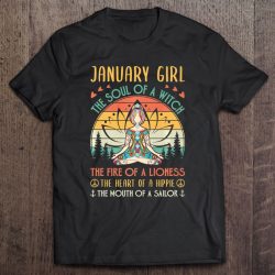 January Girl Witch Lioness Hippie Sailor Zen Birthday Premium