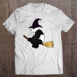 Halloween Panda Witch Shirt Broom Funny Costume Scary Gift