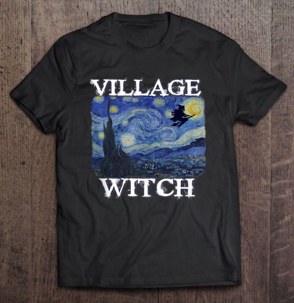 Village Witch Shirt, Witchy Gift Van Gogh Tee Flying Witches