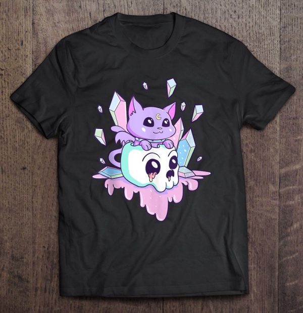 Kawaii Witchy Cat Cute Pastel Goth Creepy Cats Skull Kitty