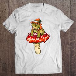 Magic Toad In Floral Witch Outfit On Red Spotted Mushroom –