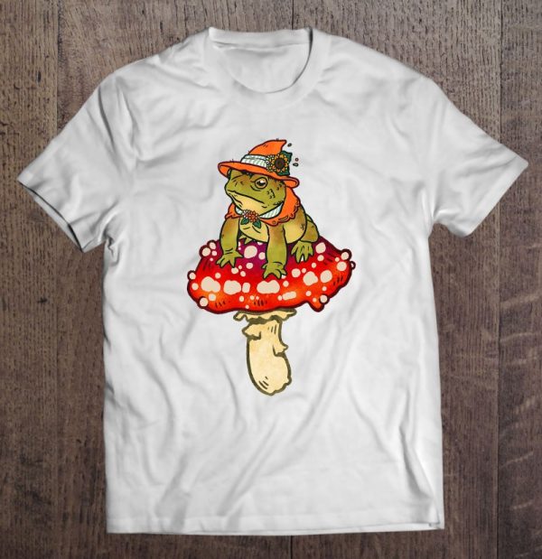 Magic Toad In Floral Witch Outfit On Red Spotted Mushroom –