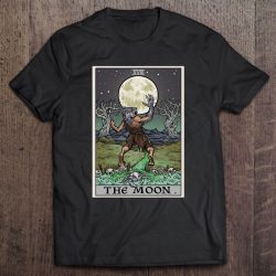 The Moon Tarot Card Halloween Werewolf Gothic Witch Horror