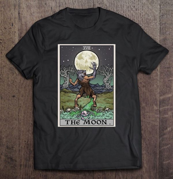 The Moon Tarot Card Halloween Werewolf Gothic Witch Horror