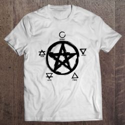 Pentacle 5 Elements Pentagram Air Fire Water Spirit Earth Shirt Pagan Witchcraft Wicca