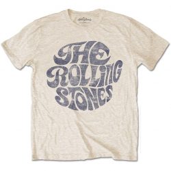 Vintage Rolling Stones: 1970s Logo Tan T-Shirt