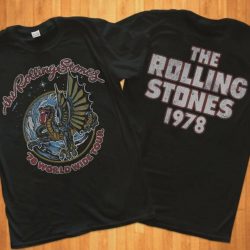 HOT!! Rare Vintage 1978 The Rolling Stones Dragon World Wide Tour T-Shirt, Vintage '78 World Wide Tour Shirt, The Rolling Stones Lover Gift