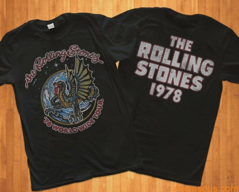 HOT!! Rare Vintage 1978 The Rolling Stones Dragon World Wide Tour T-Shirt, Vintage '78 World Wide Tour Shirt, The Rolling Stones Lover Gift HOT!! Rare Vintage 1978 The Rolling Stones Dragon World Wide Tour T-Shirt, Vintage '78 World Wide Tour Shirt, The Rolling Stones Lover Gift