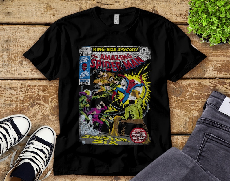 Spider-Man Sinister Six Comic T-Shirt Unisex Tee Adult T-shirt Kid Shirt Long Sleeve Hoodie Sweatshirt Women's Tank Spider-Man Sinister Six Comic T-Shirt Unisex Tee Adult T-shirt Kid Shirt Long Sleeve Hoodie Sweatshirt Women's Tank