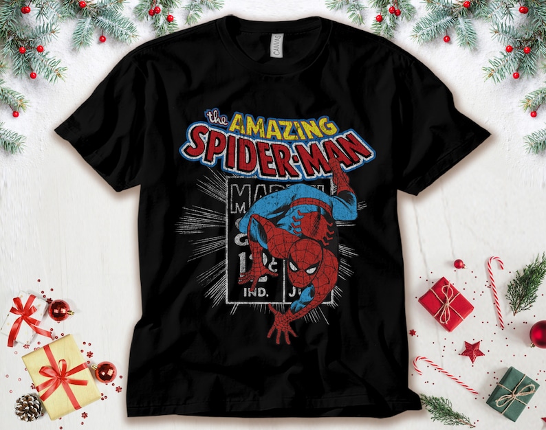 Marvel The Amazing Spider-Man Vintage Comic Poster Unisex Tee Adult T-shirt Kid Shirt Long Sleeve Hoodie Sweatshirt Marvel The Amazing Spider-Man Vintage Comic Poster Unisex Tee Adult T-shirt Kid Shirt Long Sleeve Hoodie Sweatshirt