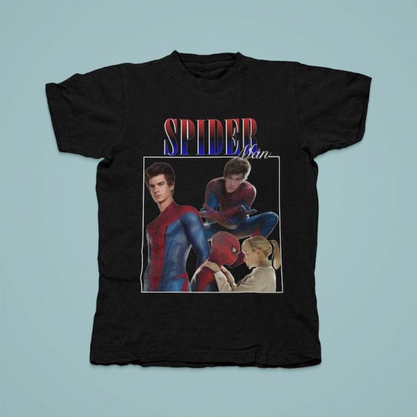 Andrew Garfield, Spiderman Shirt, Tshirt, Tee Peter Parker Tee Retro Vintage Poster