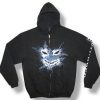 zip up face hoodie