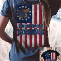 Kansas Jayhawks Rock Chalk Jayhawk Betsy Ross Flag