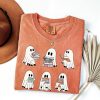 Cute Ghost Reading Book Halloween Tshirt