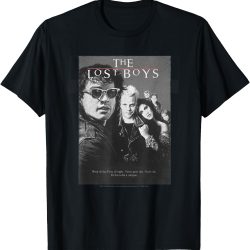 Lost Boys Group Shot Black & White Movie Poster T-Shirt