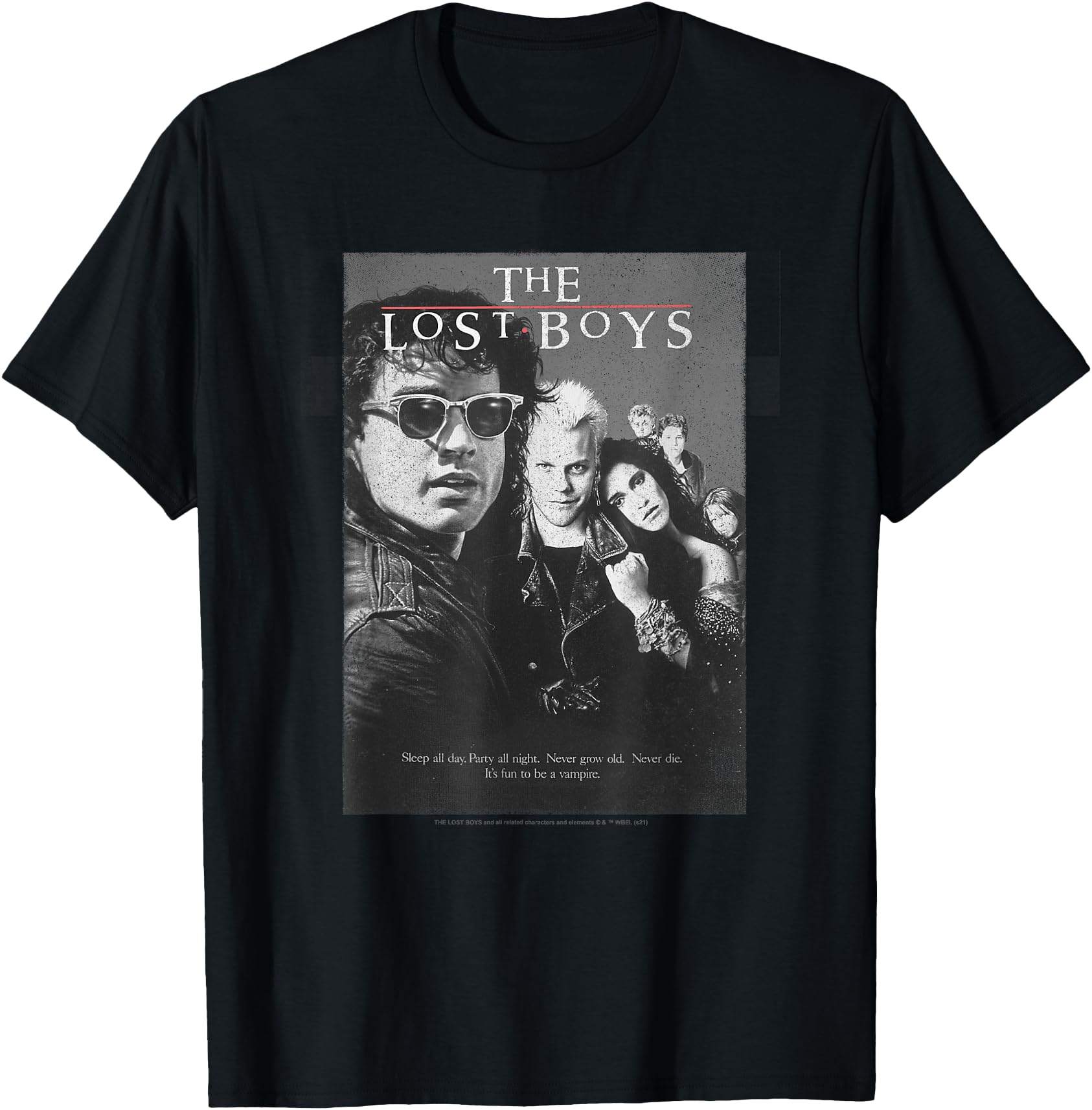Lost Boys Group Shot Black & White Movie Poster T-Shirt Lost Boys Group Shot Black & White Movie Poster T-Shirt