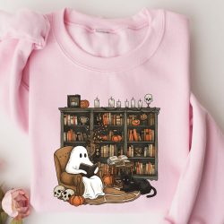 Retro Ghost Reading Books Sweatshirt