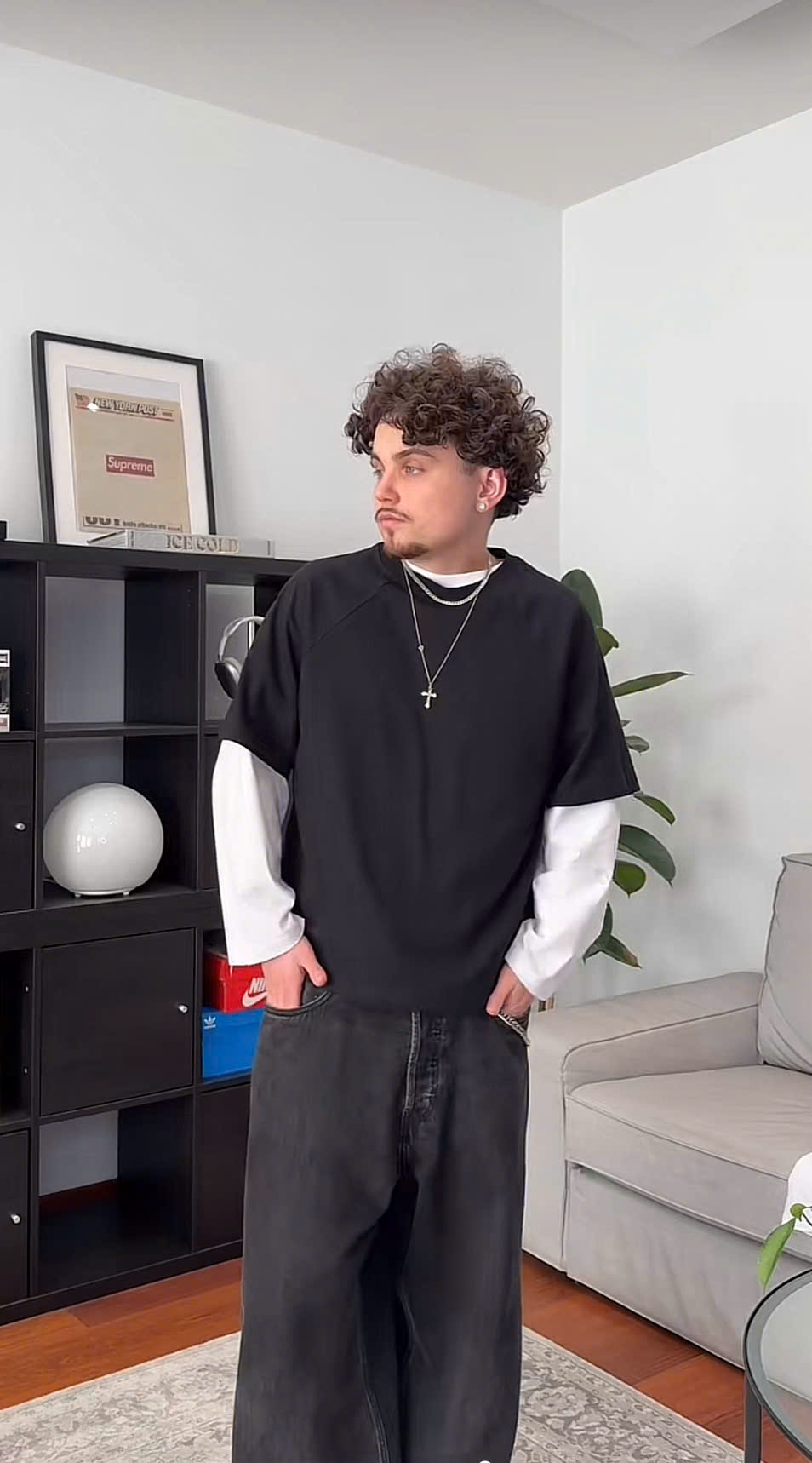 correct t shirt over long sleeve proportions