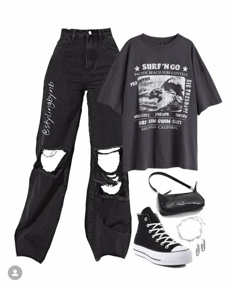 jeans and t-shirt combinations with accessories