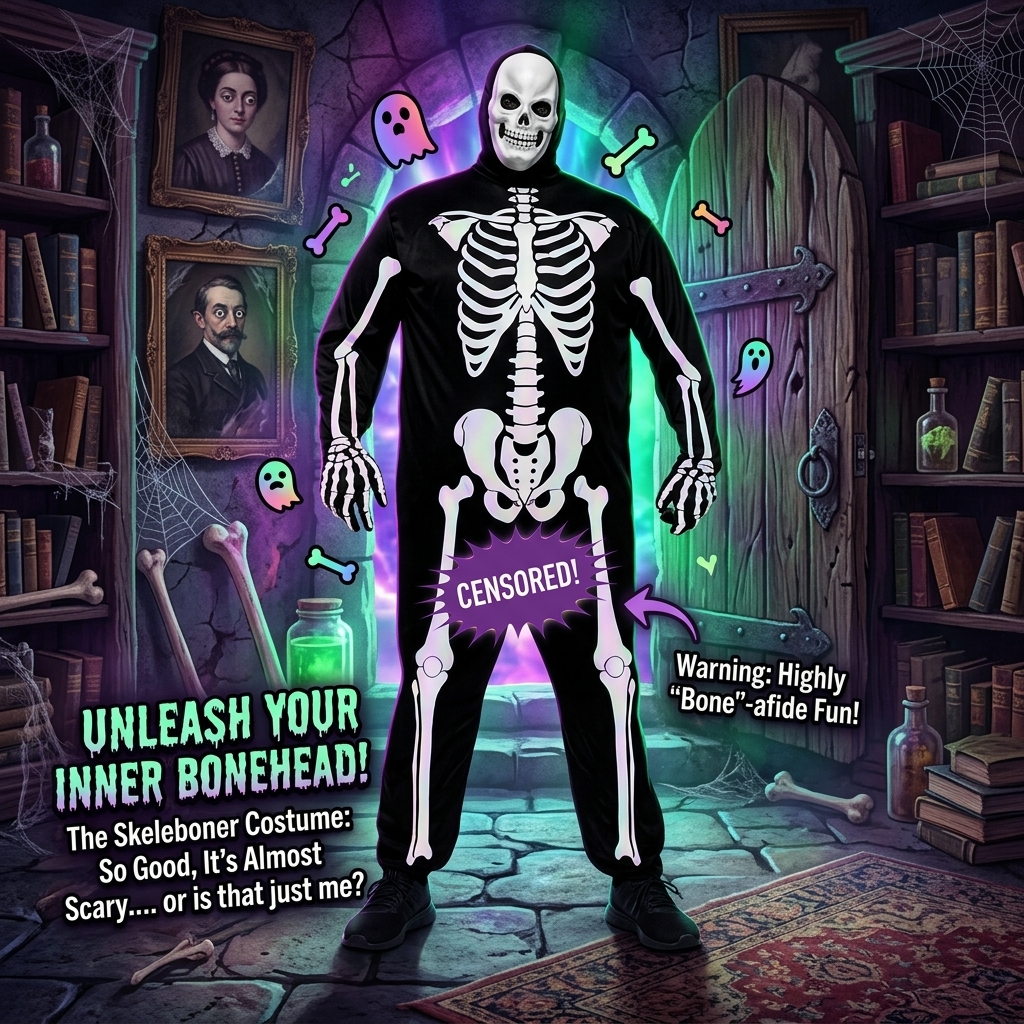 Hilarious Skeleton Boner Costume | Premium Adult Gag skeleton boner costume